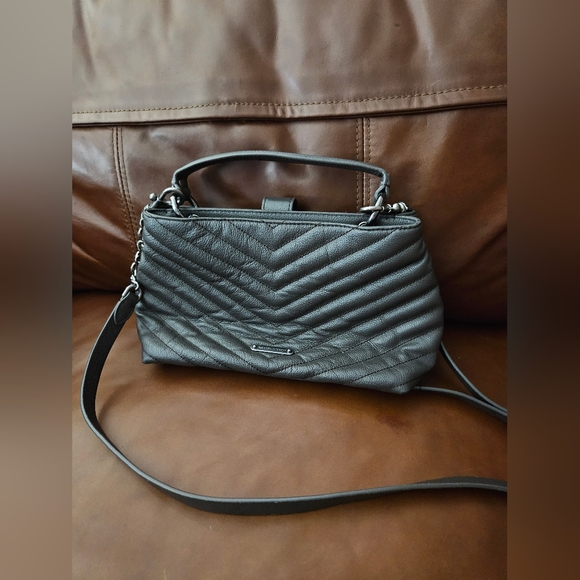LIKE NEW Rebecca Minkoff Edie Top Handle Satchel in Graphite - Picture 6 of 11